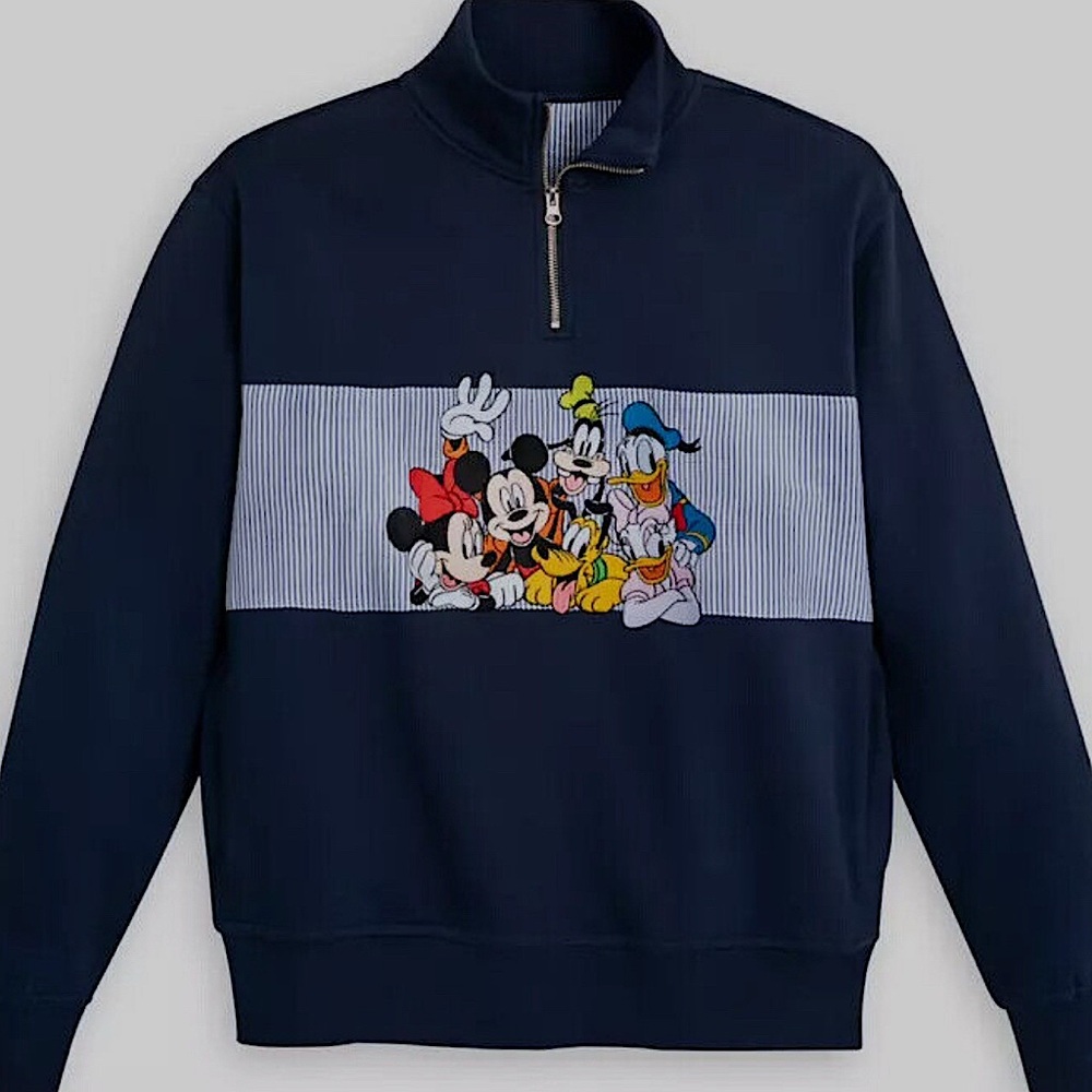 Mickey & Friends 1/4 Zip Fleece Embroidered Sweater